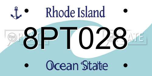 8PT028 Rhode Island License Plate