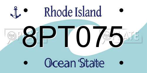 8PT075 Rhode Island License Plate