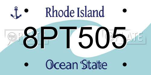 8PT505 Rhode Island License Plate