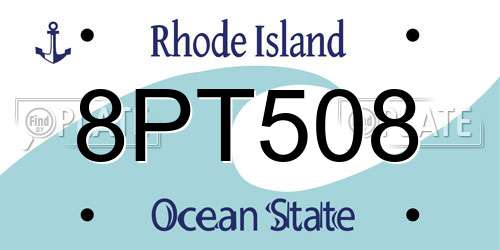 8PT508 Rhode Island License Plate