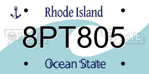 8PT805 Rhode Island License Plate