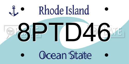 8PTD46 Rhode Island License Plate