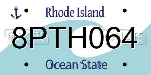 8PTH064 Rhode Island License Plate
