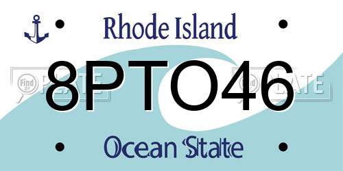 8PTO46 Rhode Island License Plate