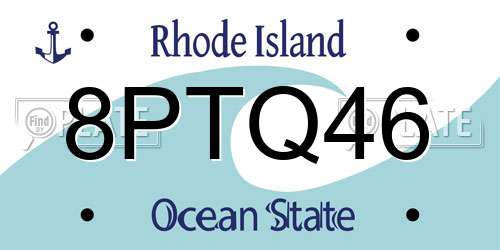 8PTQ46 Rhode Island License Plate