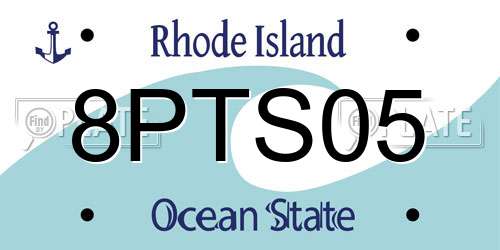 8PTS05 Rhode Island License Plate