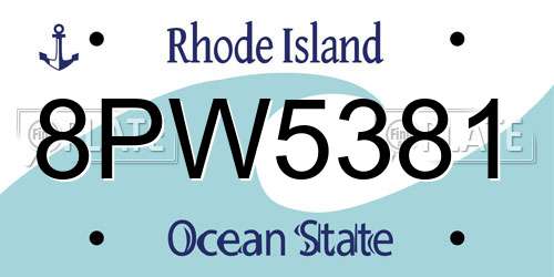 8PW5381 Rhode Island License Plate