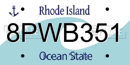 8PWB351 Rhode Island License Plate