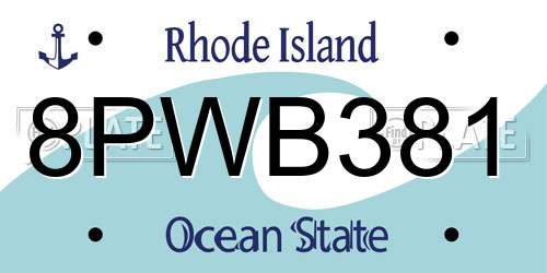 8PWB381 Rhode Island License Plate