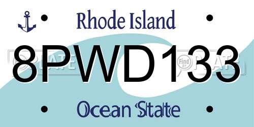 8PWD133 Rhode Island License Plate