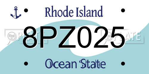 8PZ025 Rhode Island License Plate