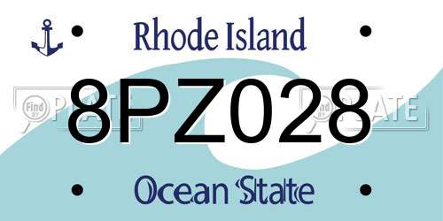 8PZ028 Rhode Island License Plate