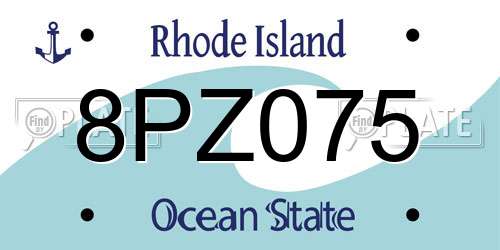 8PZ075 Rhode Island License Plate