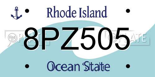 8PZ505 Rhode Island License Plate
