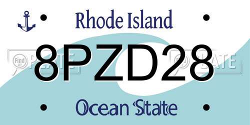 8PZD28 Rhode Island License Plate