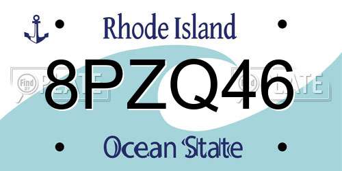 8PZQ46 Rhode Island License Plate