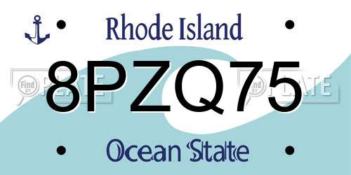 8PZQ75 Rhode Island License Plate