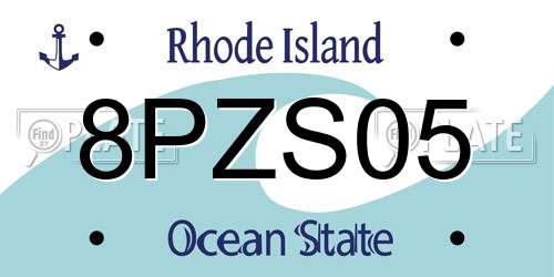 8PZS05 Rhode Island License Plate