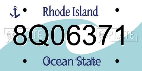 8Q06371 Rhode Island License Plate