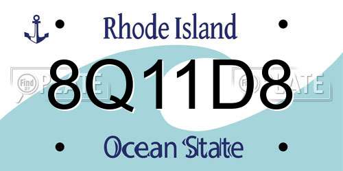 8Q11D8 Rhode Island License Plate