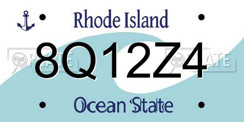 8Q12Z4 Rhode Island License Plate