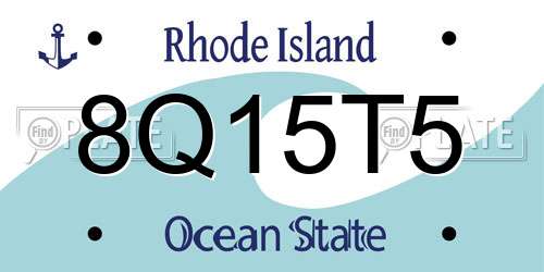 8Q15T5 Rhode Island License Plate