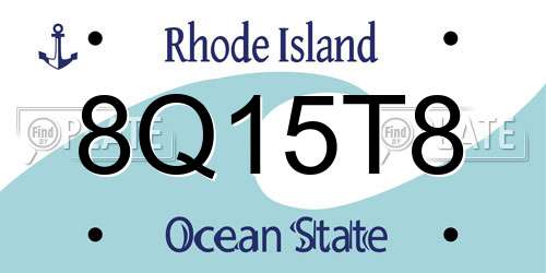 8Q15T8 Rhode Island License Plate
