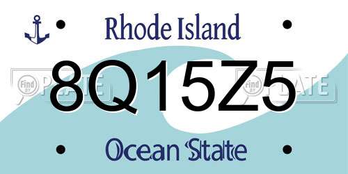8Q15Z5 Rhode Island License Plate