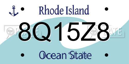 8Q15Z8 Rhode Island License Plate