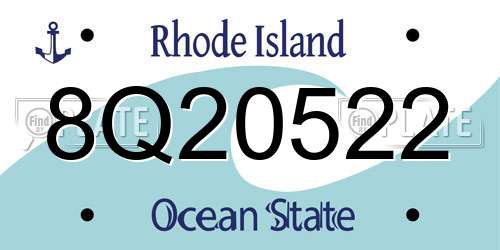 8Q20522 Rhode Island License Plate