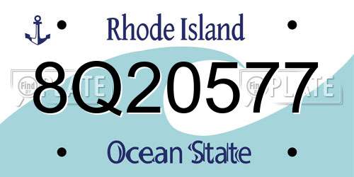 8Q20577 Rhode Island License Plate