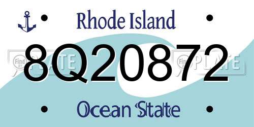 8Q20872 Rhode Island License Plate
