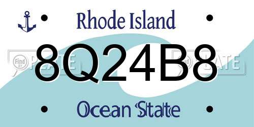 8Q24B8 Rhode Island License Plate