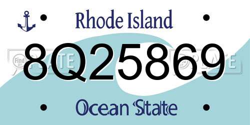 8Q25869 Rhode Island License Plate