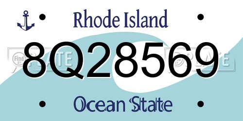 8Q28569 Rhode Island License Plate
