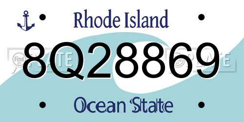8Q28869 Rhode Island License Plate