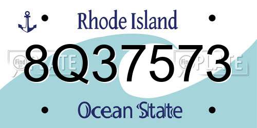 8Q37573 Rhode Island License Plate