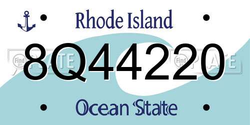 8Q44220 Rhode Island License Plate