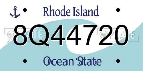 8Q44720 Rhode Island License Plate