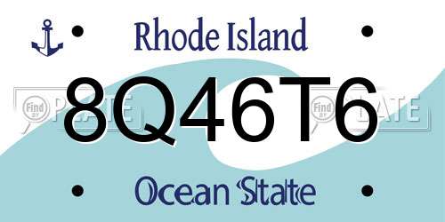 8Q46T6 Rhode Island License Plate