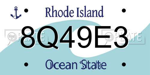 8Q49E3 Rhode Island License Plate