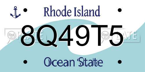 8Q49T5 Rhode Island License Plate