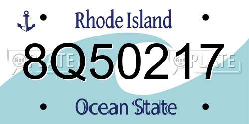8Q50217 Rhode Island License Plate