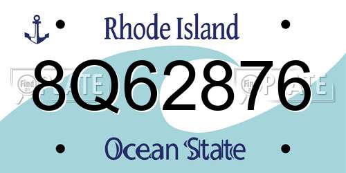 8Q62876 Rhode Island License Plate