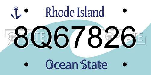 8Q67826 Rhode Island License Plate