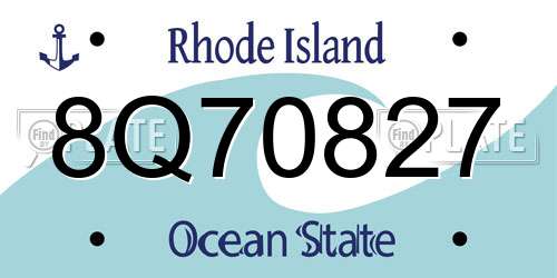 8Q70827 Rhode Island License Plate