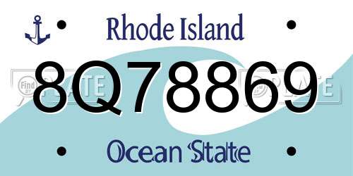 8Q78869 Rhode Island License Plate