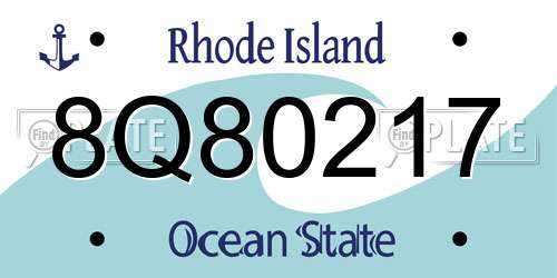 8Q80217 Rhode Island License Plate