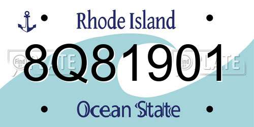 8Q81901 Rhode Island License Plate