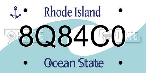 8Q84C0 Rhode Island License Plate